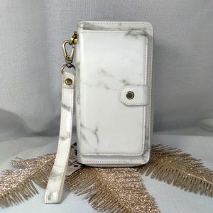 White marble wallet